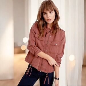 Michael Stars‎ Ingrid Utility Jacket in Color Rust Women’s Size M